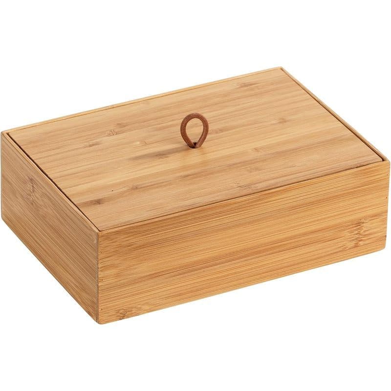 Caixa Organizadora De Bambu Wenko Terra Com 3 Compartimentos-De Armazenamento , Cesto De Banheiro , Marrom , Maße (B x A