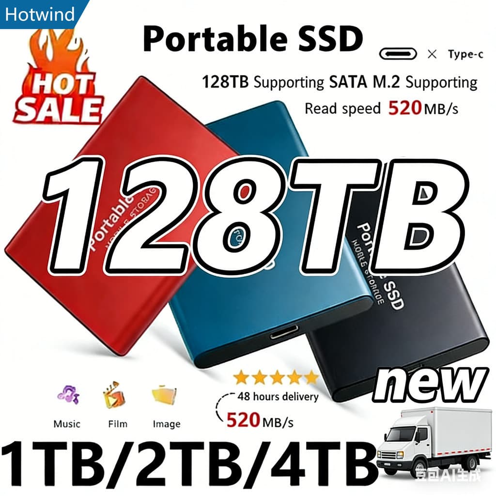SSD Externo Super Rápido 2 Tb/4/128/256 USB3.2 Tipo-C Unidade De Estado Sólido De Transferência De Dados De Alta Velocid