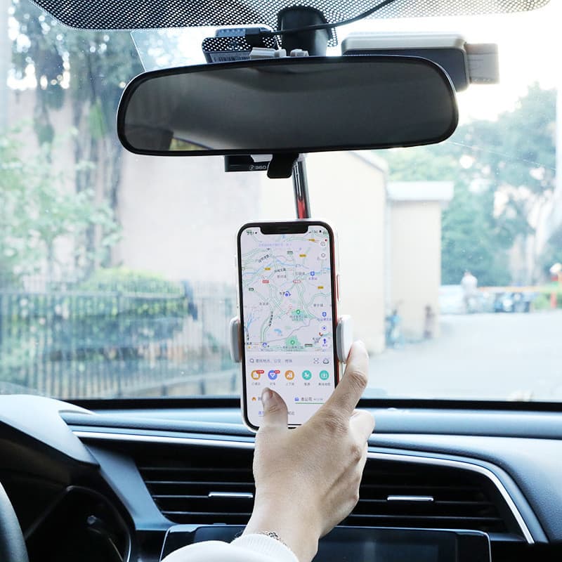 Novo suporte ajustável para espelho retrovisor de carro, compatível com Android, iPhone 12, GPS, smartphones e telefones