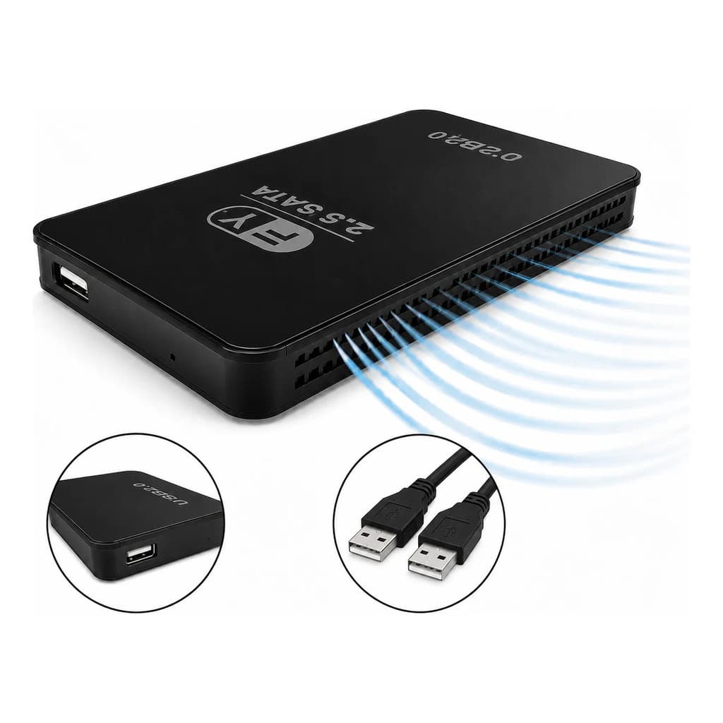 Case Para Hd Externo Sata Usb 3.0 2.5 Usb 2.0 Gaveta Ssd Notebook Fy-720 Compatível Até 10tb