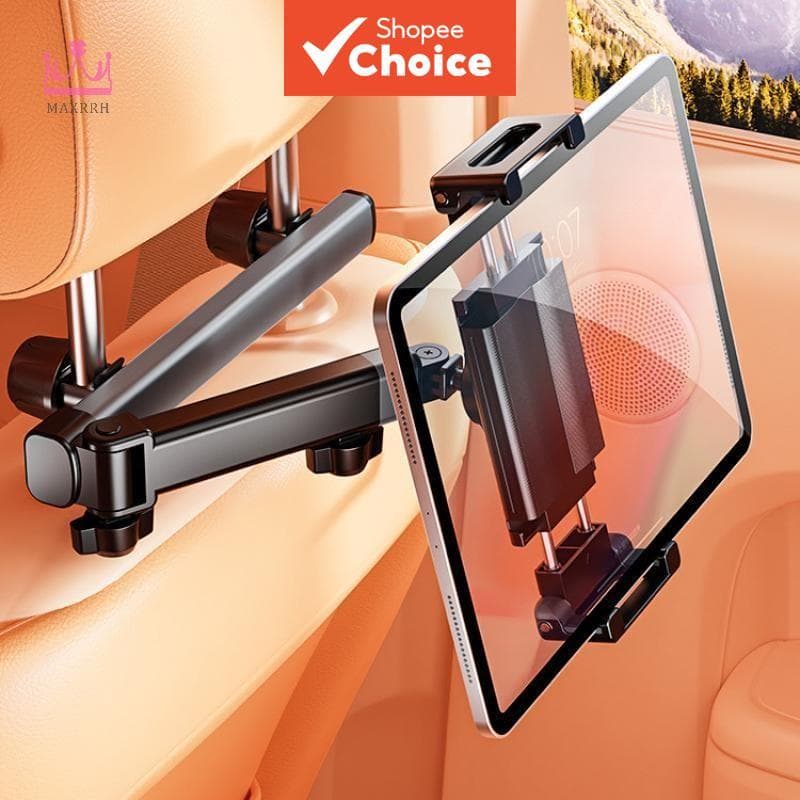 Suporte 3 em 1 para Carro com Rotação 360°, Ajuste de 3 Porcas, Braço Extensível 4 Níveis e Encaixe Universal 4,7–11”,