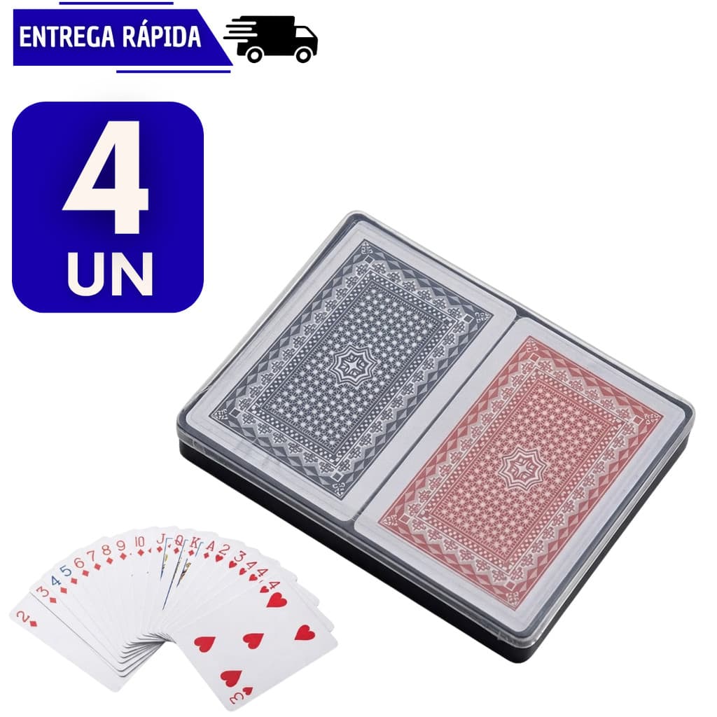 4 Baralho Duplo 54 Cartas Platisco Profissional Poker Jogos Família Amigos Diversão Truco A Prova Da agua Carta Jogo