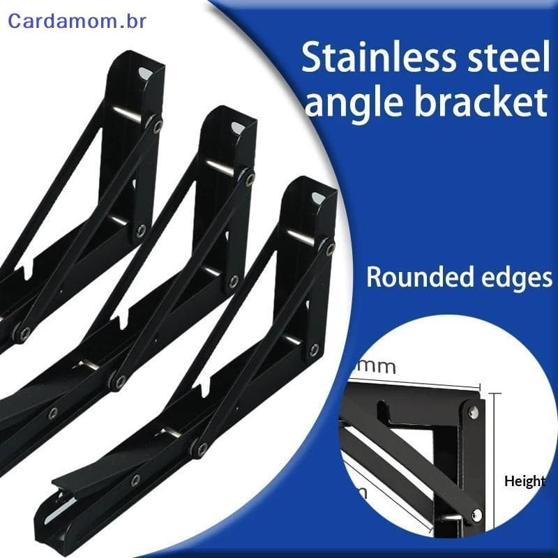 { CARDA } 1 Conjunto De Suportes De Prateleira De Metal Dobráveis , Resistentes , Fáceis De Instalar , Suporte De Parede