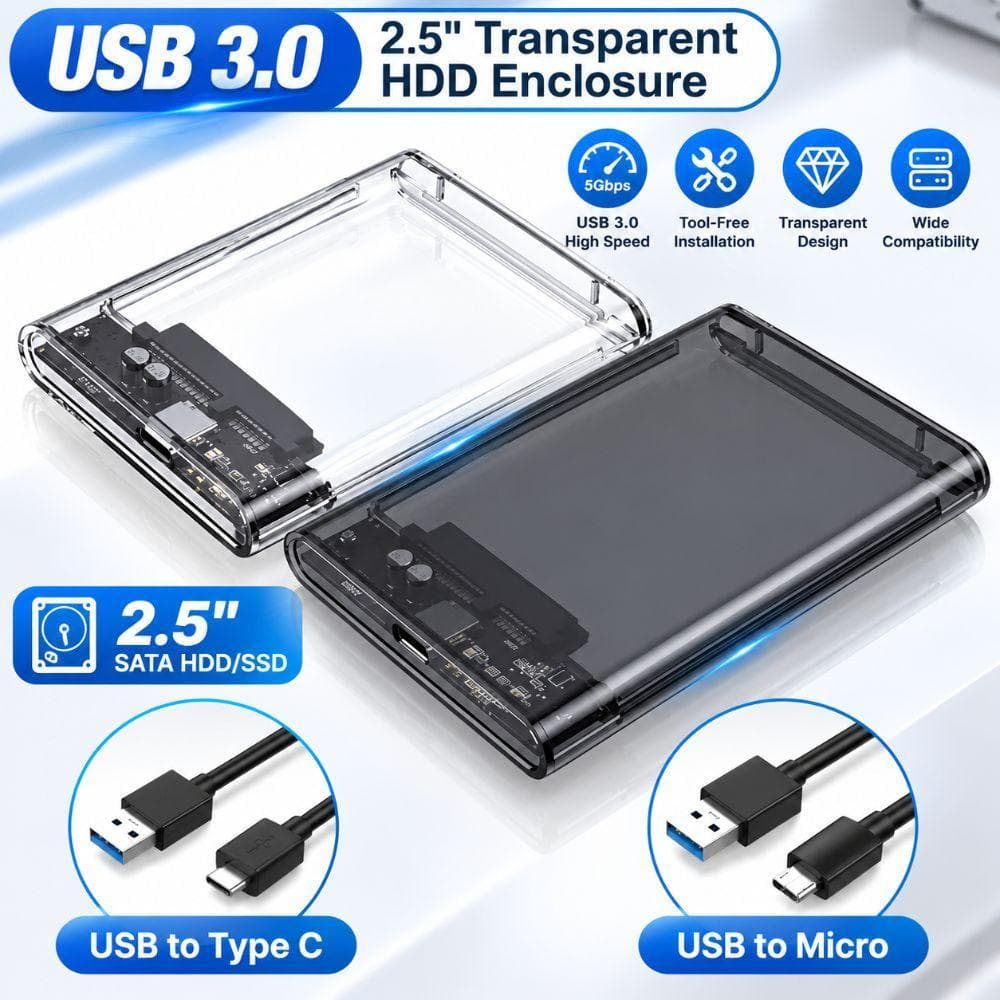Gabinete HDD , 5 Externo USB3.0 De 6 Gbps , SSD De Alta Velocidade De 2.5 Polegadas