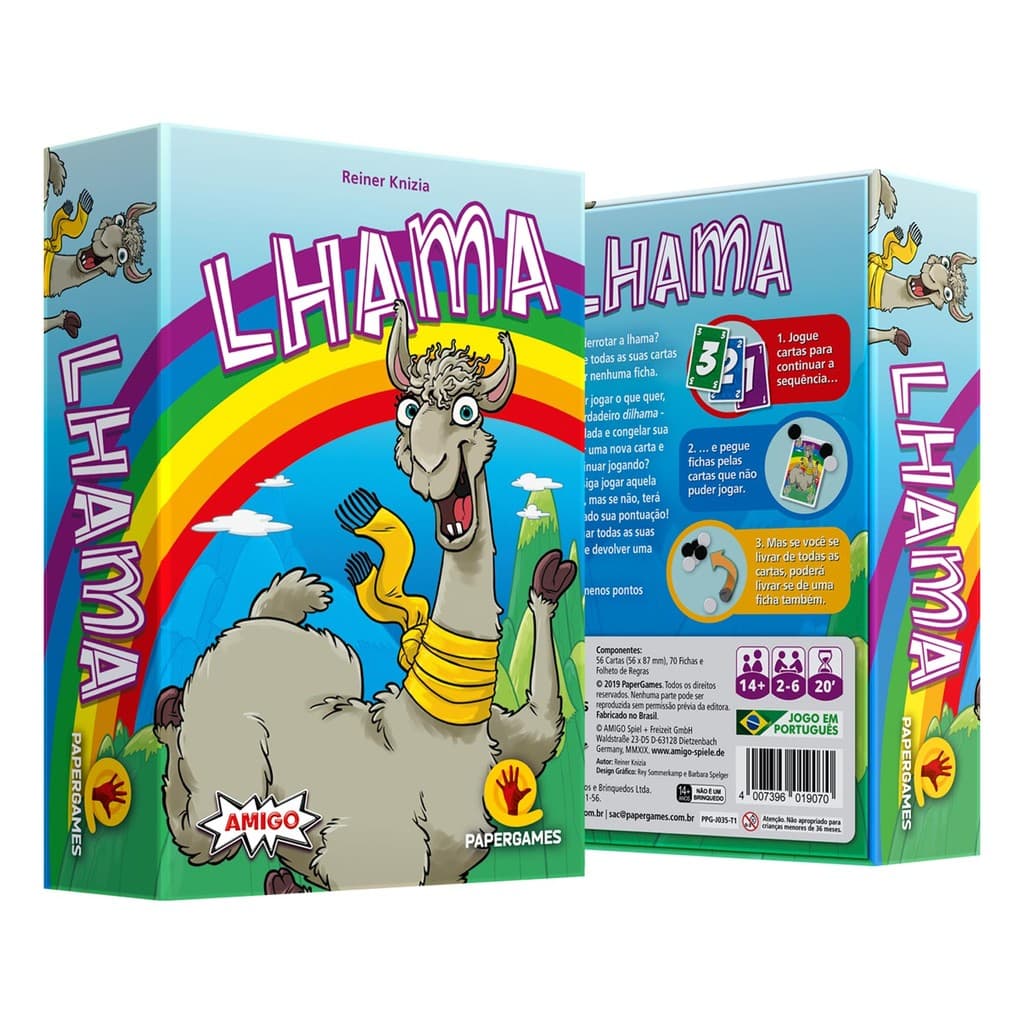 LHAMA - Jogo de Cartas Card Game Papergames Jogo para Família Jogo Rápido