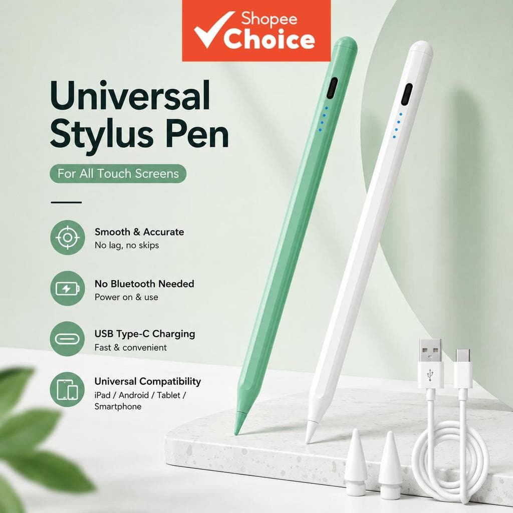 Caneta Stylus Universal, ponta fina, lápis de toque para telefone e tablet, compatível com Android, iOS, Xiaomi, Honor.