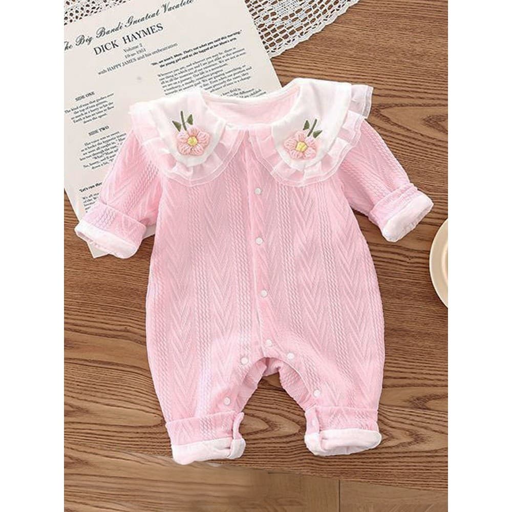 Um ano de idade bebê outono roupas do bebê menina macacão junho dezembro roupas do bebê primavera outono dupla camada ma