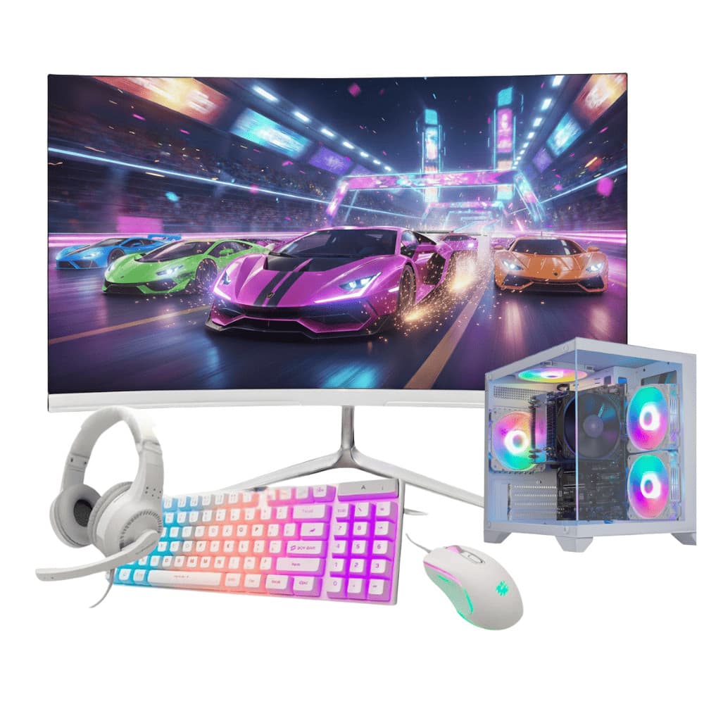 COMPUTADOR i7 3ª/ 1X 16 DDR4/ 1TB NVME/ 500W 80PLUS/ RX 6500XT/ TELA 23" CURVO/ WIFI/ GAB 1797/ COMBO BRANCO