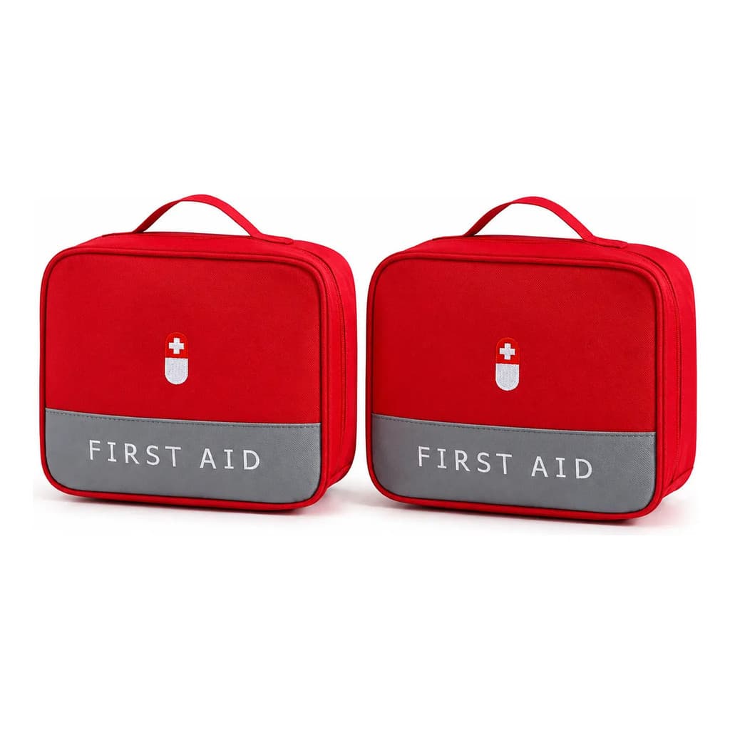 Kit 2 Necessaire Porta Remédios Primeiros Socorros Viagem Multiuso Vermelha
