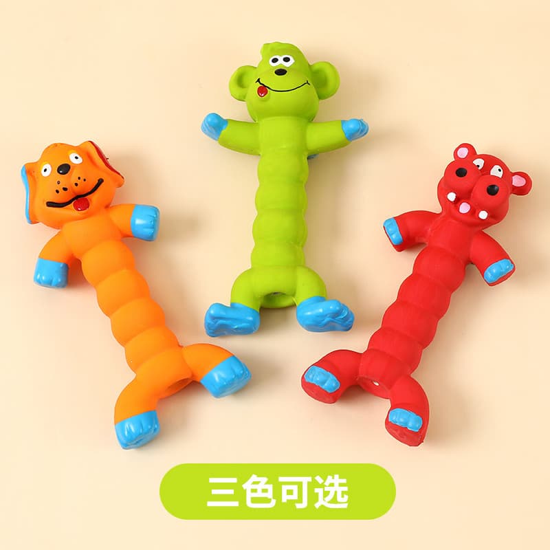 Brinquedo de voz para cachorro, brinquedo francês de pelúcia para limpeza dos dentes, Molar, látex, resistente à mordida