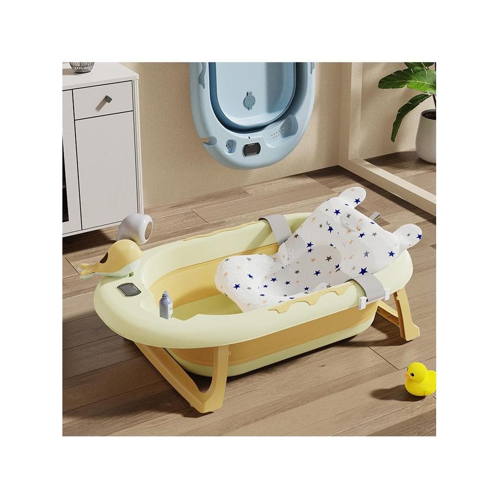 Banheira para bebês com sensor de temperatura, banheira grande para bebês recém-nascidos, sentado, banheira dobrável dom