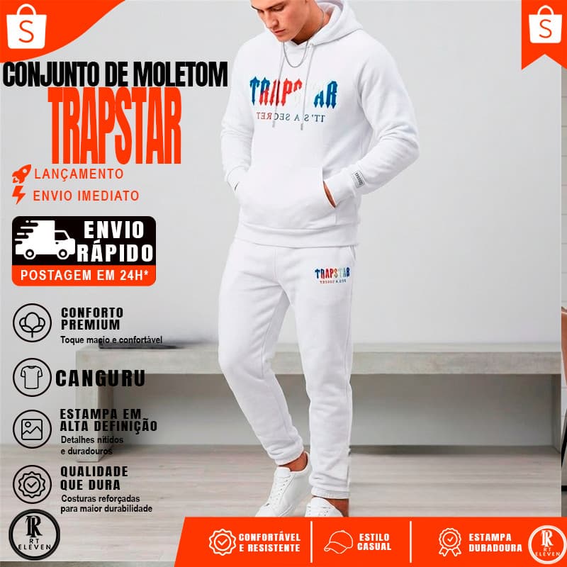 Conjunto Moletom Feminino e Masculino Blusa de Frio + Calça Moletom Flanelado Casaco Canguru Com Capuz e Bolso Unissex