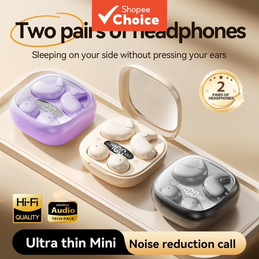  Fones de Ouvido Inteligentes M126 - Fones de Dormir Duplos - Pacote com 2 Pares - Fone de Ouvido Bluetooth Sem Fio -