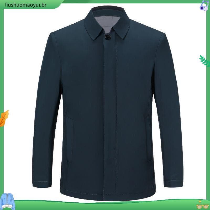 Alta qualidade outono inverno jaqueta masculina de meia-idade lapela Casual algodão-encaixe jaqueta masculina idosos alg