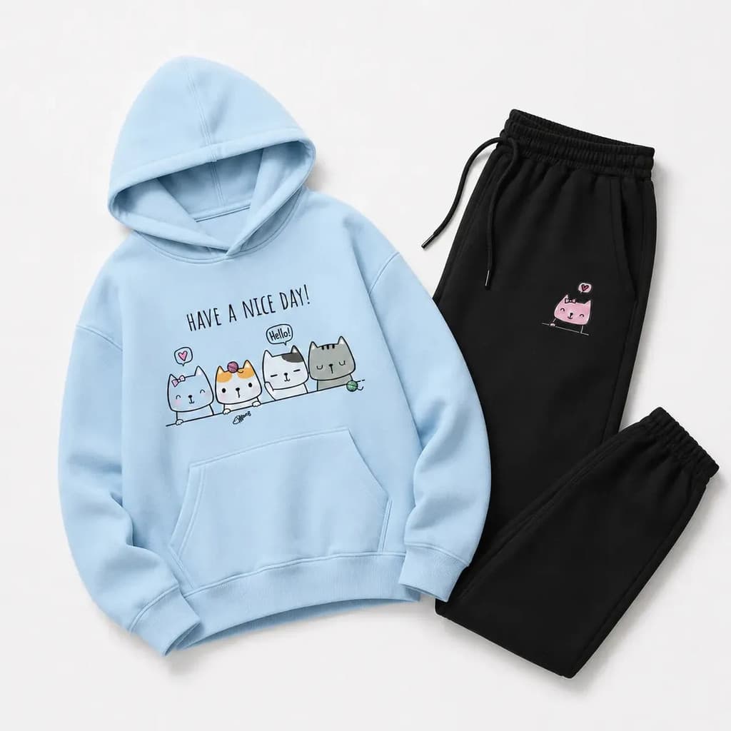Conjunto Good Vibes Day Moletom com Capuz Calça Moletom Premium