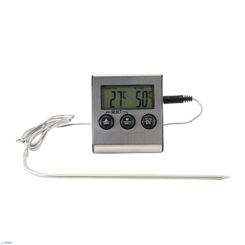Termômetro Culinário Digital Com Sonda Timer Alarme Para Carnes Forno Churrasco Airfryer