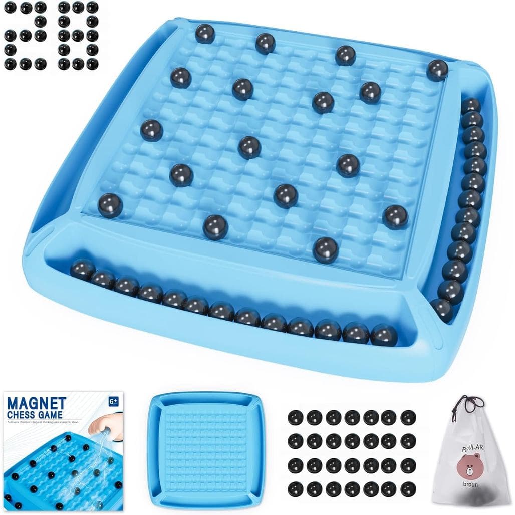 Jogo Magnético, Jogo de Tabuleiro Magnético para Família, Jogos para Crianças e Adultos, Jogo de Tabuleiro de Xadrez par