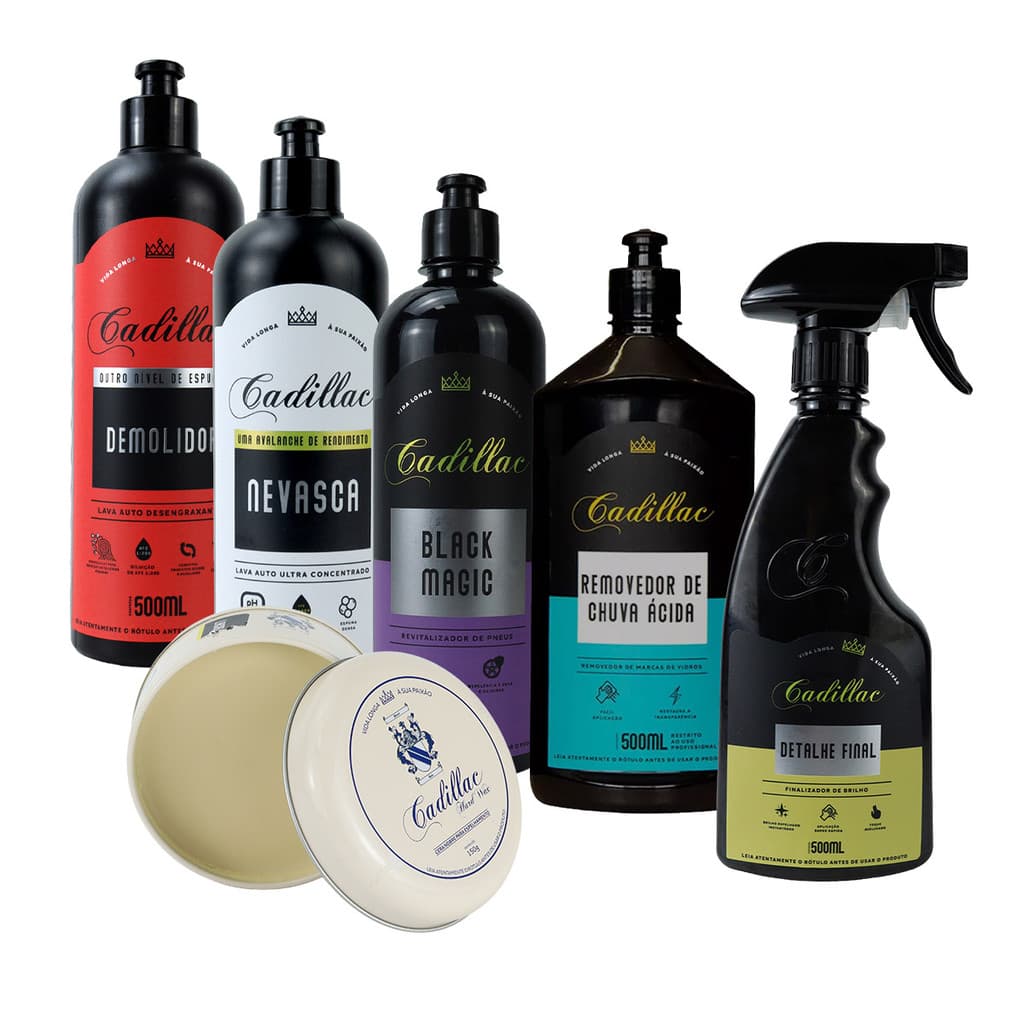 Kit Limpeza Carro Cadillac Nevasca Demolidor Hard Wax Detalhe Final Lava Carro Limpeza Automotiva