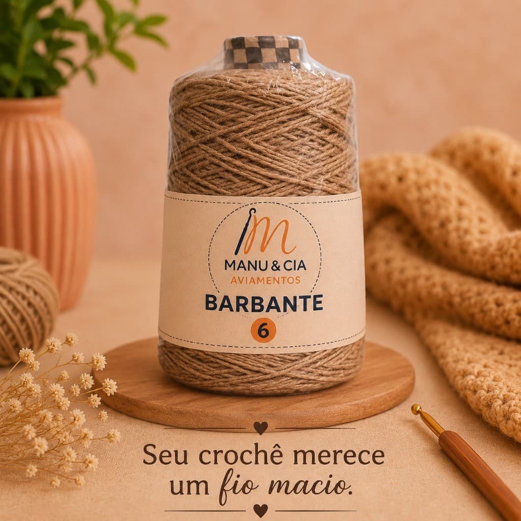 Barbante Marrom Claro 600g para Crochê