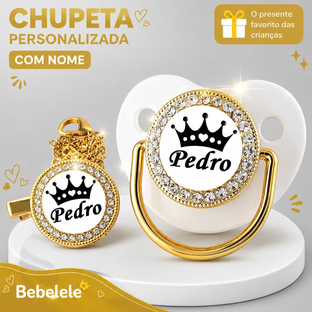 Chupeta plana para bebês, personalizada com nome/foto, inclui clipe/corrente para chupeta-1