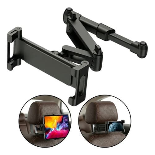 Suporte Para Celular Tablet Encosto Cabeça De Carro Assento Traseiro Com Braço Estendido 3 Em 1 Rotação 360 Graus