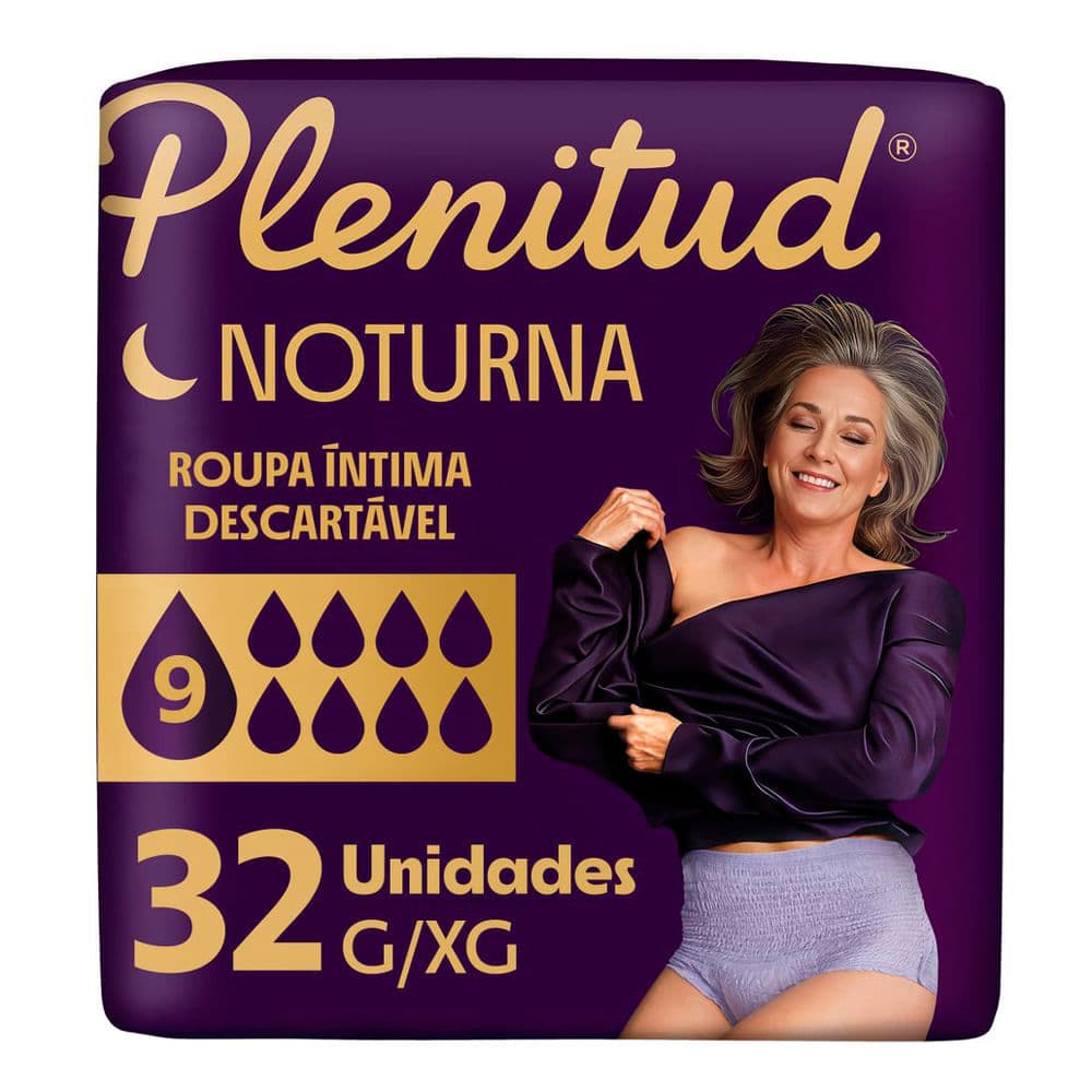 Roupa Íntima Plenitud Noturna Tamanho G/XG 32 Unidades Descartáveis Leve Mais Por Menos
