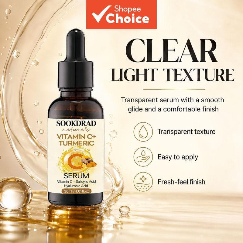 Sérum de Vitamina C e Cúrcuma, Reduz a Vermelhidão, Para Pele Sensível 30 ml