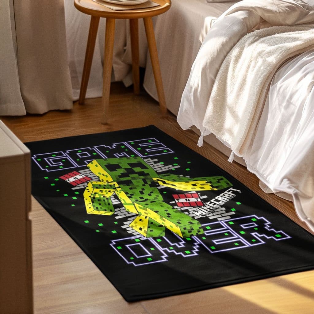 Tapete Sala Quarto Grande 118x70cm Decoração Antiderrapante Macio Paleta Game Over