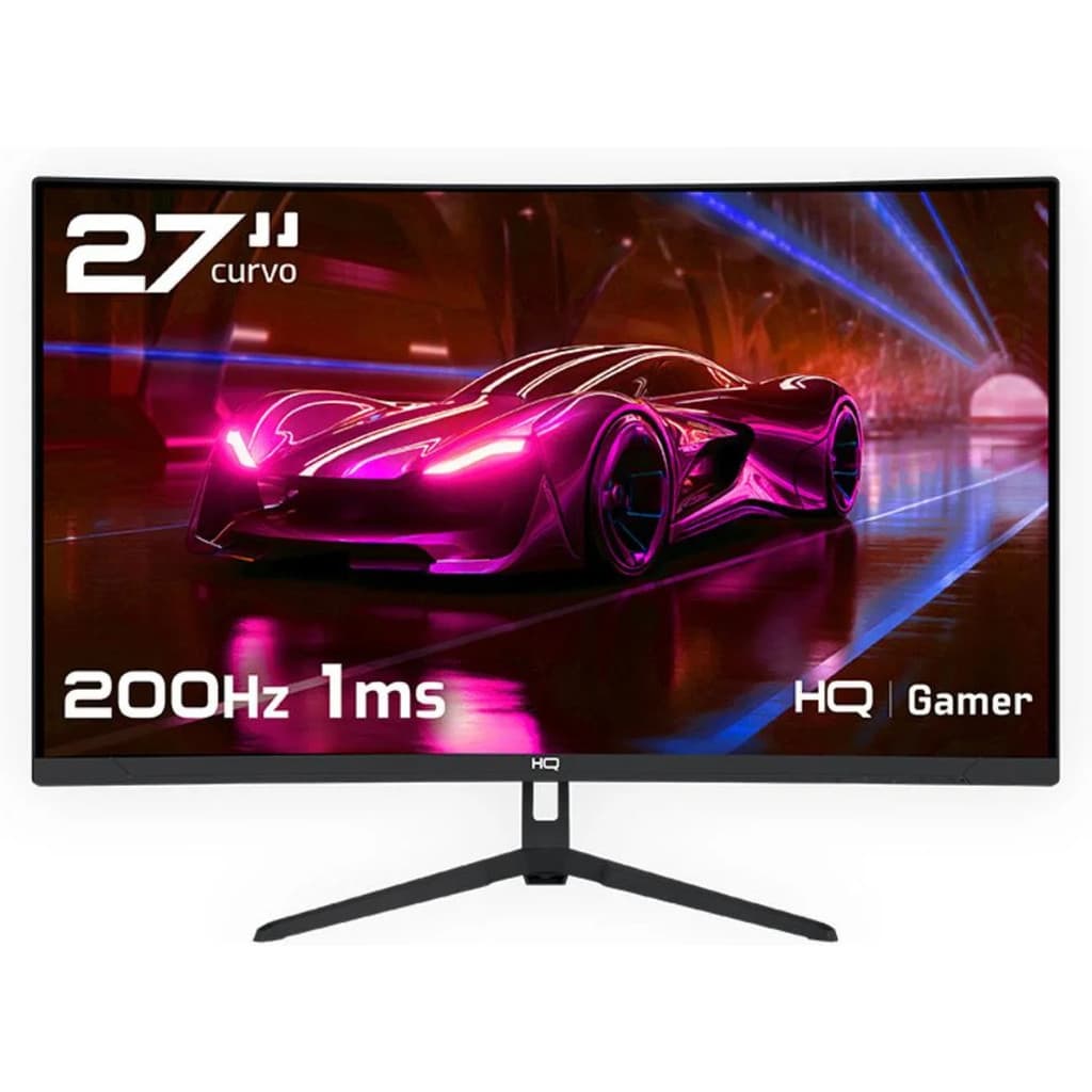 Monitor Gamer HQ Ultra, 27 Pol, Curvo, VA, Full HD, 1ms, 200Hz, HDMI/DisplayPort/P2, Preto, HQ27C200