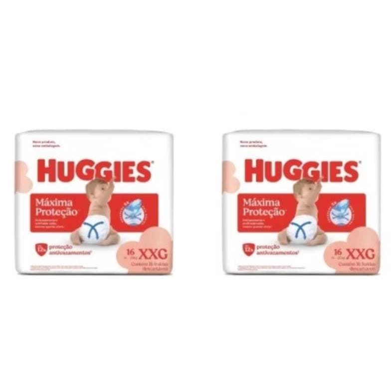 Huggies Fralda Máxima Proteção 12h Antivazamento