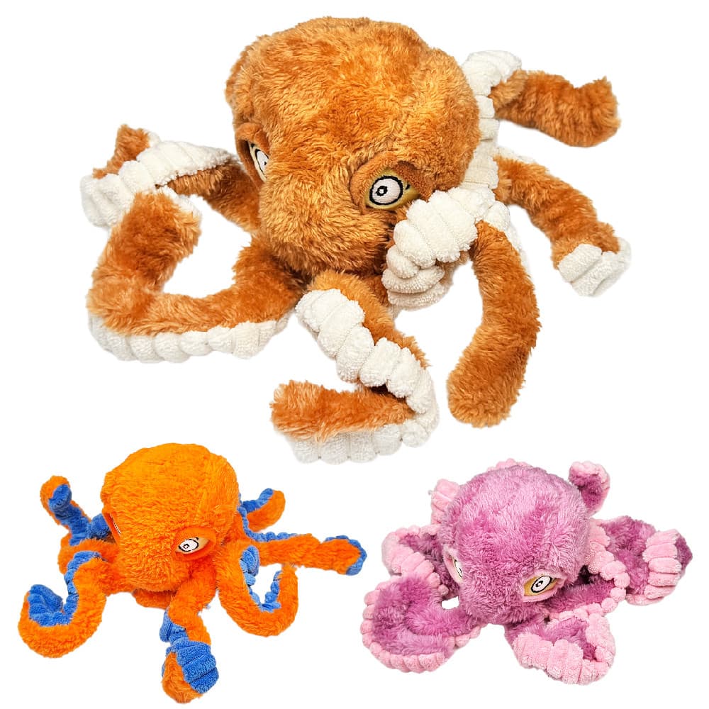Brinquedo para cachorro, brinquedo de simulação de voz, polvo de pelúcia, Molar, Fadou, tamanho médio, brinquedo de pape