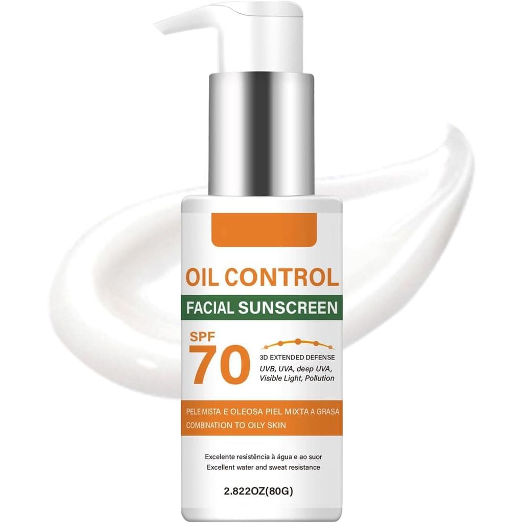 Protetor solar ControlFace, FPS70, contém vitamina E, à prova d'água e resistente ao suor, protetor solar facial de alta
