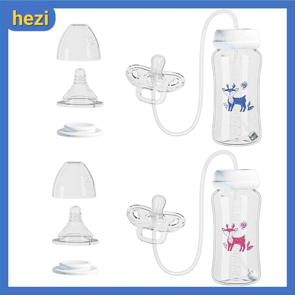 Garrafa De Chupeta De Silicone Anti-Cólica Mamadeira Com Canudos Acessórios Essenciais Para Bebês Recém-Nascidos