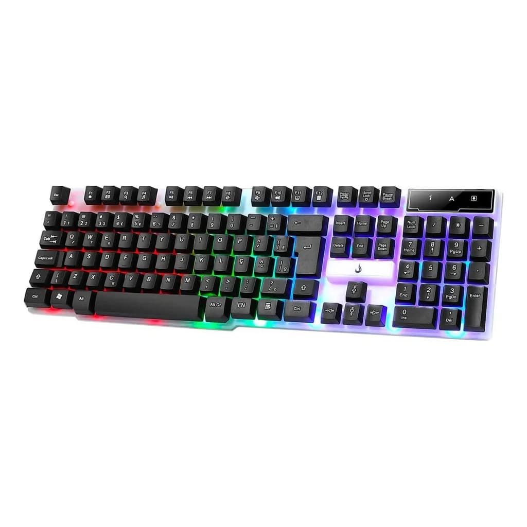 Teclado Gamer Semi - Mecânico Rise Mode G1 Rgb Ptbr Cor De Teclado Preto E Branco Idioma Português Brasil