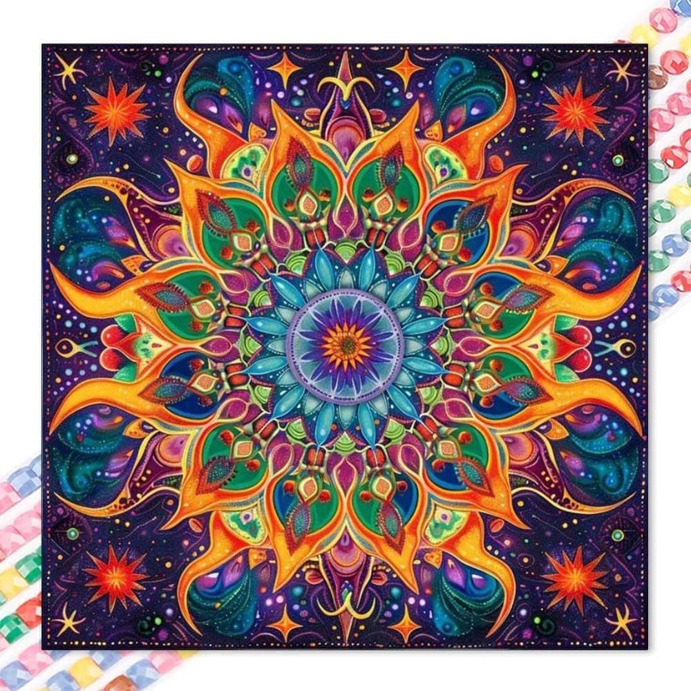5D diy diamante completo redondo pintura diamante-Kit de pintura diamante flor mandala mosaico lona diy arte da parede, 