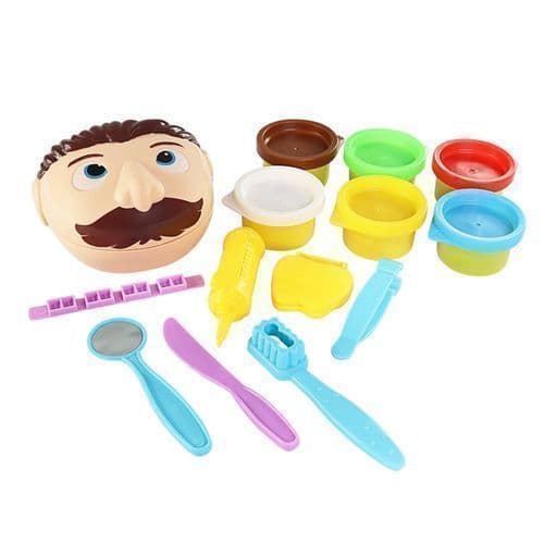 Kit Massinha Dentista Brinquedo Educativo 14 Peças Criatividade Sensorial Educativo Desenvolvimento Infantil