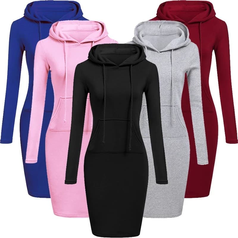 Vestido Feminino de Outono, Vestidos com Capuz para Mulheres, Moletons Femininos, Blusas com Capuz, Vestidos, Tops, Roup