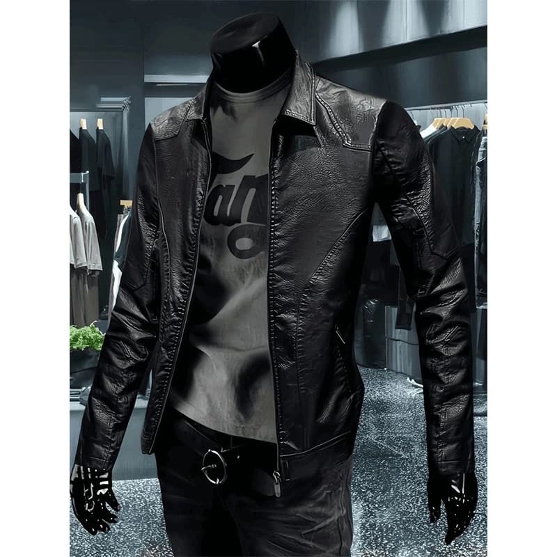 Novo estilo primavera jaqueta de couro masculina jaqueta versão coreana fino-ajuste jaqueta na moda bonito juventude vel