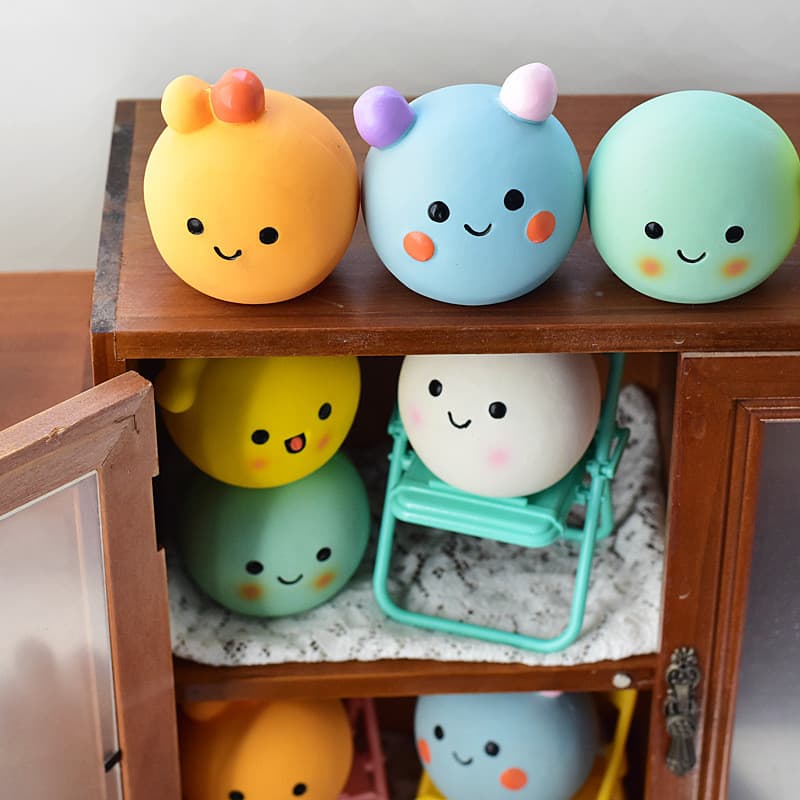 Bola de látex de partículas fofas, bola de brinquedo de voz para cachorro, brinquedo interativo fofo para animais de est