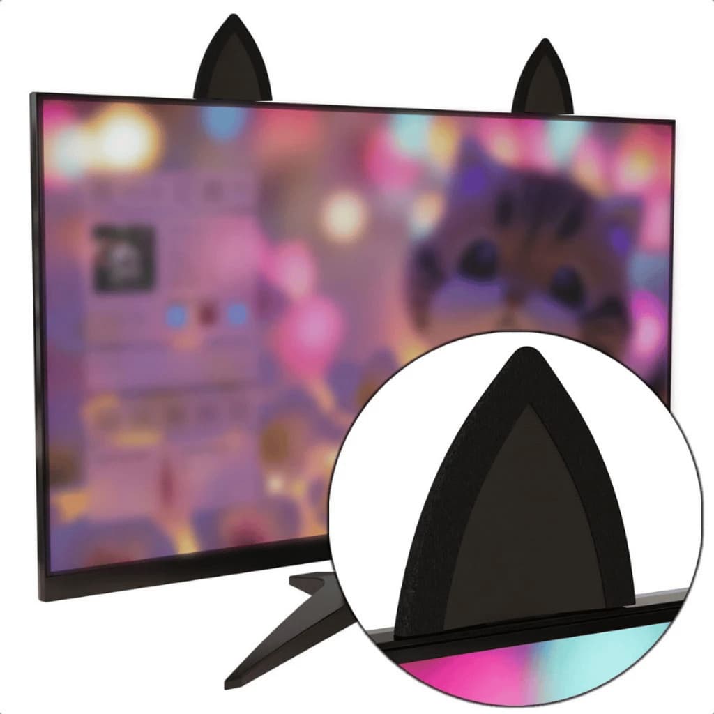 Orelha Orelhinha Gato Gatinho Fixar Monitor Computador Tv Televisão Pc Gamer