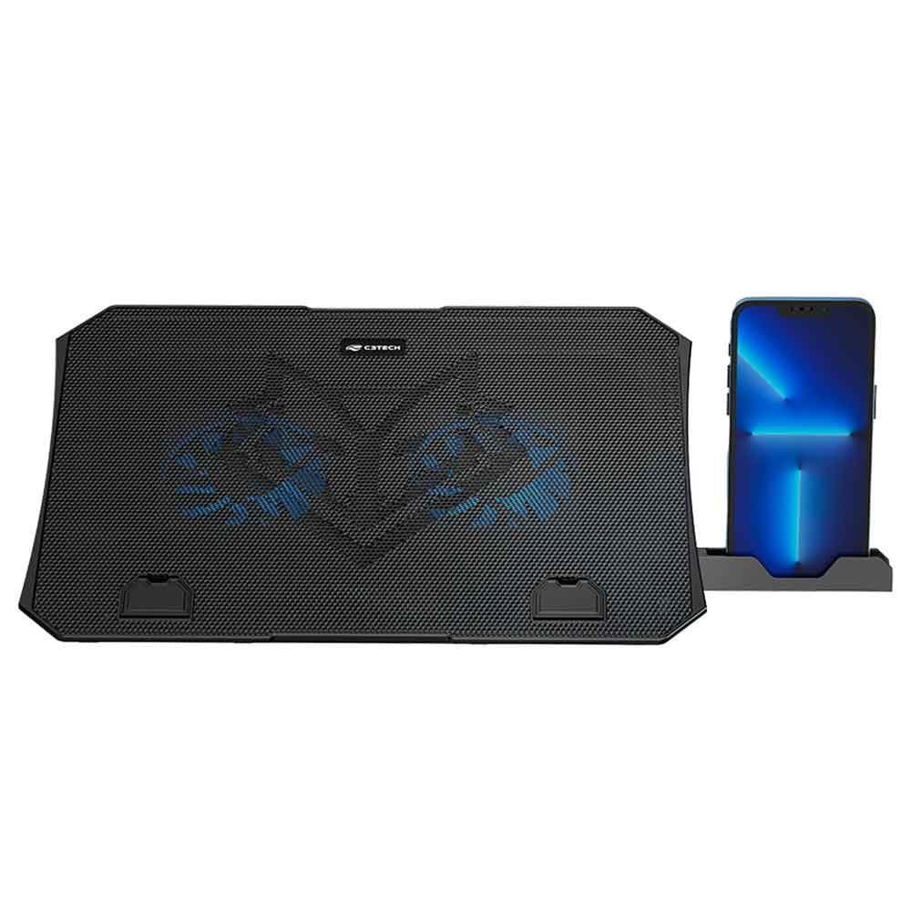 Base Para Notebook Gamer C3tech 15.6" Com Suporte Para Celular Nbc-40bk