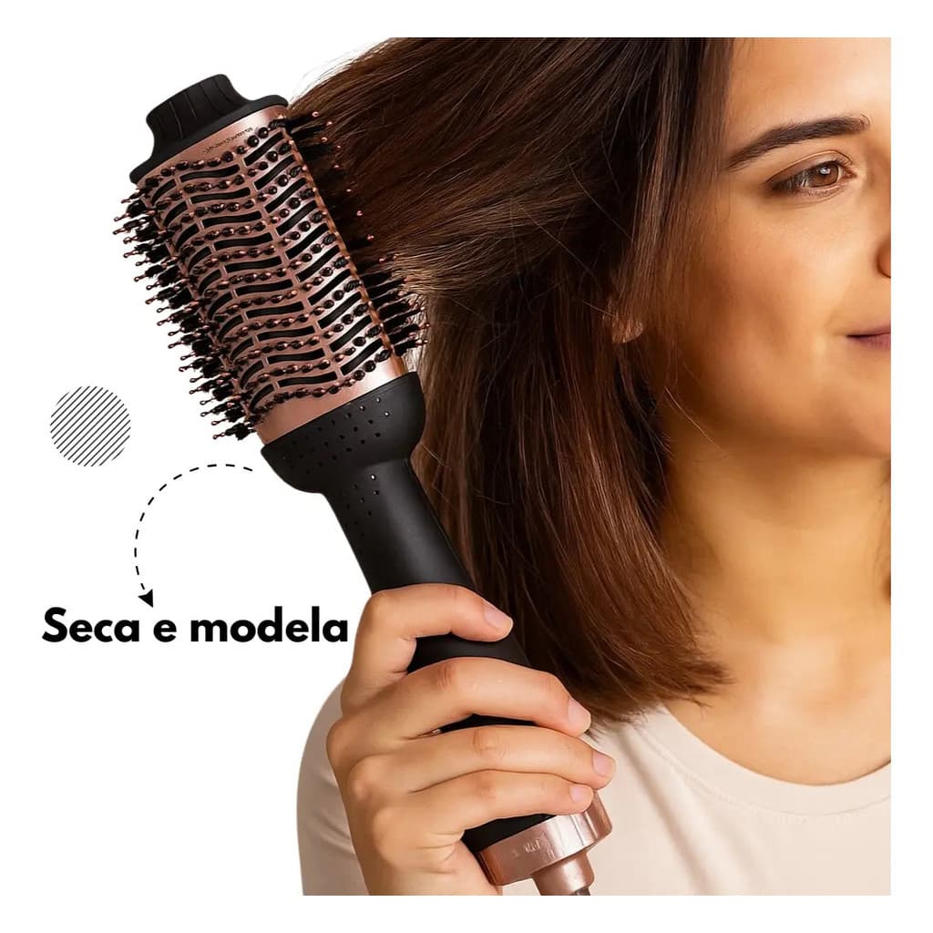 Escova Secadora de Cabelo Profissional Bivolt 1300W Beleza Cuidados Pessoais Rotina Uso Diário