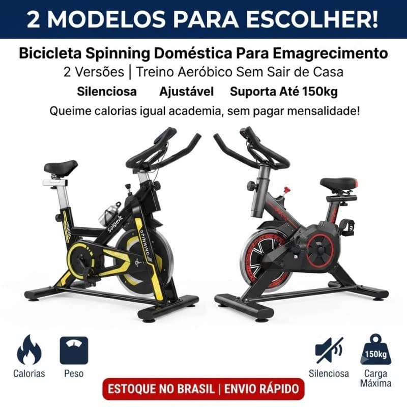 Bicicleta Bike Ergometrica Spinning | Doméstica Para Emagrecimento e Treino Aeróbico 2 Modelos Para Escolher