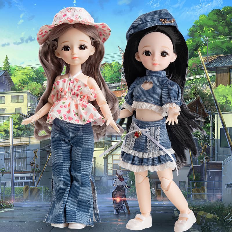 1/6 Bonecas Bjd Para Meninas Boneca Articulada 30 Cm Com Roupas Loira Marrom Olhos Articulados Brinquedos Crianças Conju