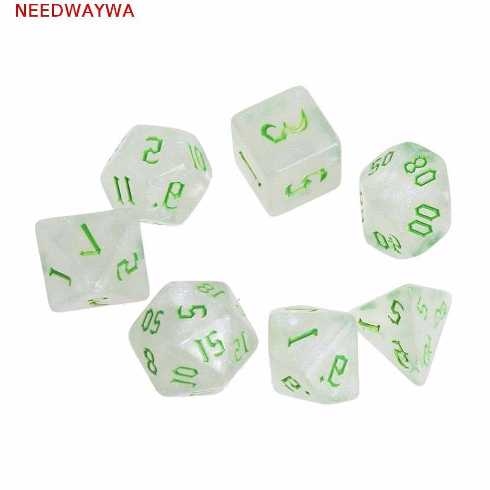 NEEDWAYWA Dice Poliédrico 7 Pçs/set Jogando Jogos De Tabuleiro Jogo De Mesa Festa Em Família Entretenimento Brinquedos