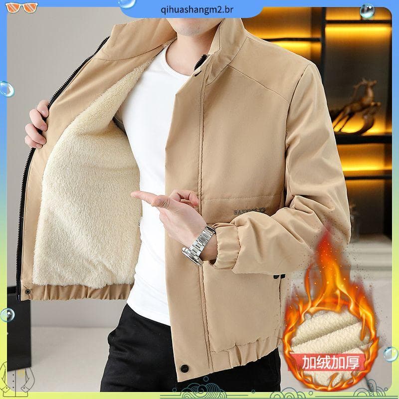 Outono inverno algodão acolchoado jaqueta velo-acolchoado grosso algodão acolchoado jaqueta masculina nova jaqueta Casua