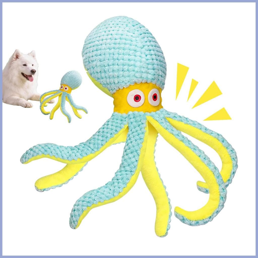 Cão Rangido Brinquedos Polvo Forma Pet Mastigando Som Boneca Resistente Filhote De Cachorro Mastigar Brinquedo Para Inte