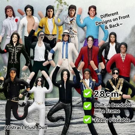 Boneca Michael Jackson De 28 Cm Articulada Posável Com Fio Interno , Figura Colecionável MJ Para Fãs E Presente