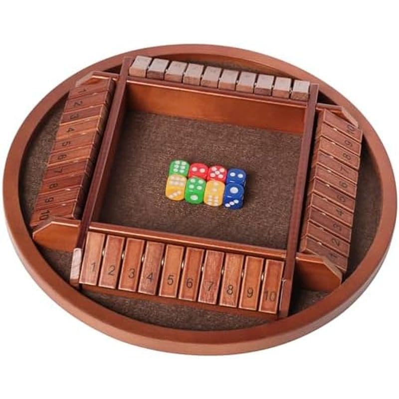 Jogo De Dados Fecha A Caixa , Jogos De Matemática De Mesa De Tabuleiro De Madeira Para Família De 2 4 Jogadores Clássico