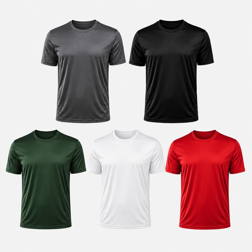 Kit 5 Camisetas Masculinas Dry Fit Academia Musculação Corrida Treino Esportivo Leve Respirável Manga Curta
